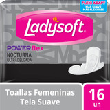 Toalla Femenina Ladysoft Ultradelgada Powerflex Nocturna 16u