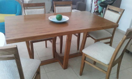 Mesa Y Silla En Paraiso Madera Masisa Lustre Natural