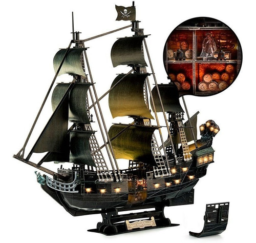 Barco Queen Anne Revenge Led Puzzle 3d Barba Negra Version 2