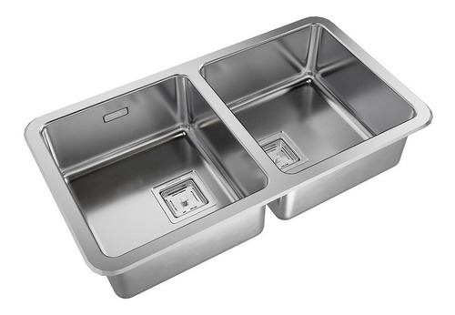 Pileta De Cocina Doble Johnson Acero Quadra Q76 A 