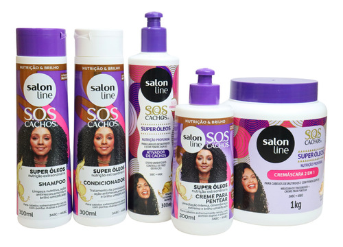 Kit Capilar Tratamento Sos Cachos Super Óleos Salon Line