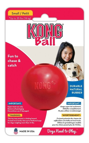 Kong Ball Small - Pelota Perro - Caucho Resistente