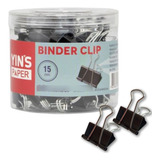 Prendedor De Papel Binder Clip 15mm Caixa Com 60 Unidades