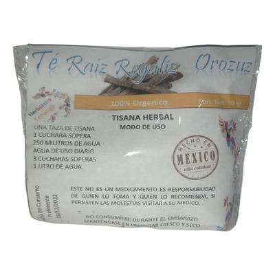 Té Raíz Regaliz Orozus 50gr Productos Tenango 100% Natural | MercadoLibre