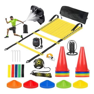 Kit Entrenamiento Futbol 20 Conos +20 Platos +1 Escalera 8 M