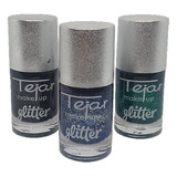 Kit De 3  Esmaltes  Comunes Para Uñas Con Glitter - By Tejar