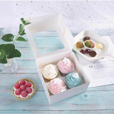 Caja Blanca Cupcake 4 Cavidades X 5 Unidades