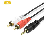 Cable De 3.5 Mm Stereo Macho A 2 Rca Macho De 3 Metros
