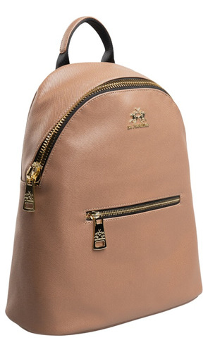 Mochila La Martina Cuero Camel Mujer