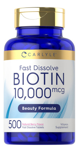 Suplemento Carlyle Biotin 10000mcg 500 Comprimidos De Dissol