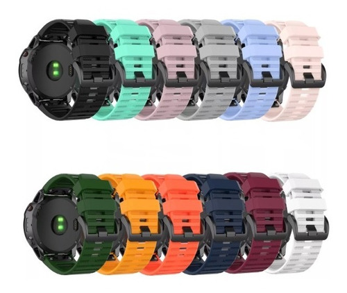 Malla Siliconada Para Garmin Fenix 3 26mm Variedad Colores