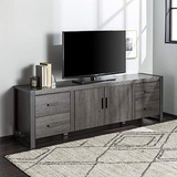 Mueble Para Tv De Madera Color Gris Con Gavetas De 70 In.