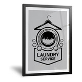Cuadrominimalista Para Lavadero - Laundry Service - 35x50 Cm