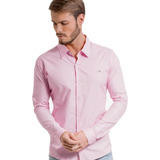 Camisa Manga Longa Essencial Slim Masculina Ogochi Rosa