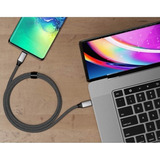 Cable Cargador Usb-c X Usb-c Satechi Para Apple Macbook De 2 Metros, Color Gris Oscuro