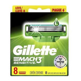 Gillette Cartuchos Repuesto De Afeitar Mach3 Sensitive 8 Un