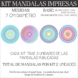 Kit Mini Mandalas Impresas - 7 Cm 12 Unidades - Mod 2