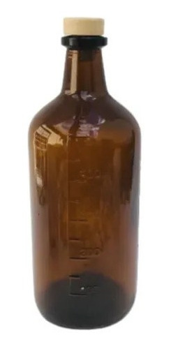 Botella Vidrio Agropecuario Gin Licor Ámbar 500cc Tapon X12