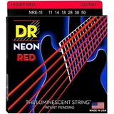 Dr Strings Hi-def Neon Red Coated Tamaño Mediano (11  50)
