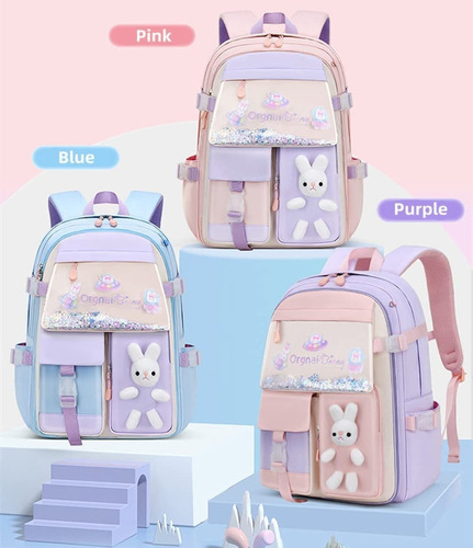 Mochila Para Niñas Linda Arena Movediza Nevera Puerta Kawaii