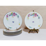 Juego 6 Platos Postre Porcelana Limoges Ahrenfeldt De 19 Cm