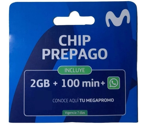 Chip Prepago Movistar Incluye 2gb + 100 Minutos 