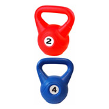 Kit Kettlebell Pesa Rusa Pvc 4kg + 2kg Combo Entrenamiento