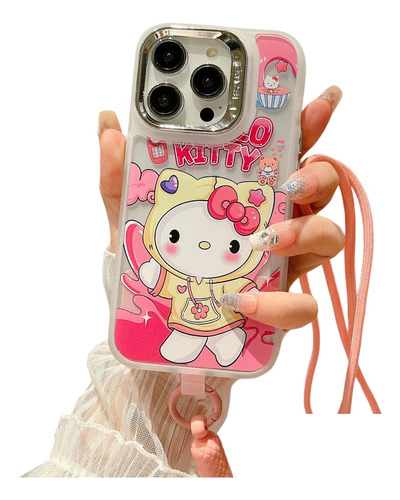 Case Llavero Kitty + Mica Para iPhone 7 / 8 / Se 2020