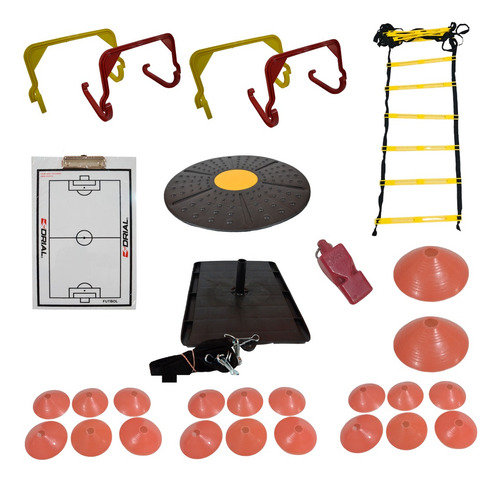 Set Kit De Entrenamiento Futbol  Step+aros+vallas+conos+esca