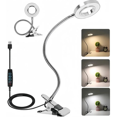 Sonheo Lámparas Led Recamara Escritorio Lectura Ajustable Flexible Color De La Estructura De Lectura Mesa Para Niños Luz De Noche Plata | Envío gratis