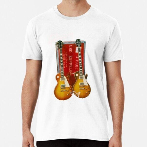 Remera Gibson Les Paul J Page Guitar Art Algodon Premium