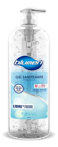 Gel Antibacterial Blumen Clear 12 Piezas 1 Litro Para Manos