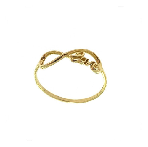 Anillo Infinito Love Simbolo Oro 10k Kt / Regalo Mujer Niña