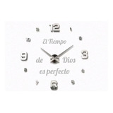 Reloj De Pared 3d Grande + Frase En Vinilo Diseño Moderno