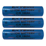 Bateria Icr 18650 - 2600mah - Ex-power - 3.7v - Kit C/3