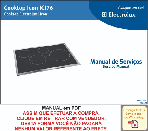 Manual Técnico Serviço Cooktops  Indução Icon Ici 76 Em Pdf