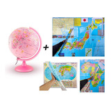 Kit Globo Led Pinkzoo Tecnodidattica Mapa Continente