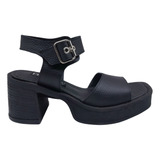 Sandalia  Plataforma Zapato Taco Ancho Bajo Mujer Dama 602