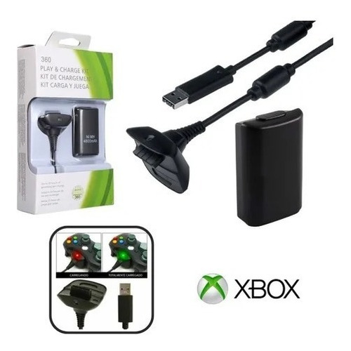 Bateria Carregador Controle Para Xbox 360