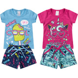 Kit Lote 6 Conjunto De Menina Roupa Infantil Feminino Luxo