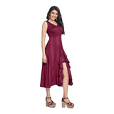 Elegante Vestido Color Marsala Cklass 985-61