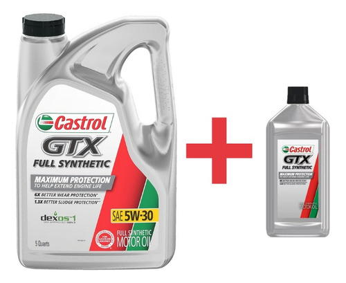 Aceite 100% Sintético Castrol Gtx Garrafa + 1 Litro 5w-30 