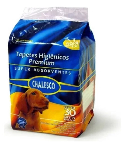 Tapete Higiênico Chalesco Premium Gel Cães 60x90cm 30 Unid.