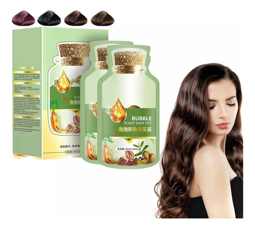 Burbujas Para Teñir El Cabello Con Plantas Naturales, 20 Ml