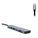 Adaptador Hub Usb Tipo-c 7 Em 1 Sd Tf Usb 3.0 Tomate Mtv-616