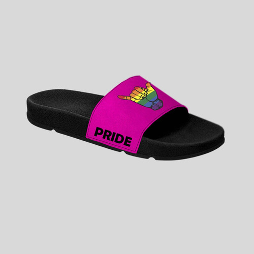 Chinelo Slide Masculino Personalizado Estampa Mão Lgbt