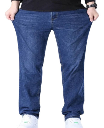 Calça Jeans  Masculina Plus Size Tradicional Com Elastano