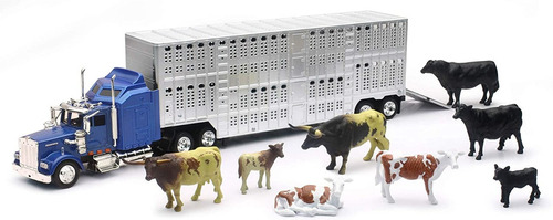 1/43 Kenworth W900 Ganadero Con Vacas Country Life  New Ray 