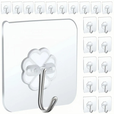 Ganchos Adhesivos de Pared Autoadhesivos y Impermeables 20 Piezas，Ganchos Transparentes de Pared, Sin Perforaciones o Tornillos, Clavos adhesivos para Baño Cocina y Dormitorios | MercadoLibre
