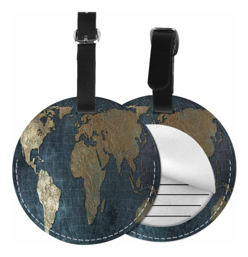 Tks Mitlan 1 Pieza Etiqueta De Equipaje Mapa Mundial Cubiert